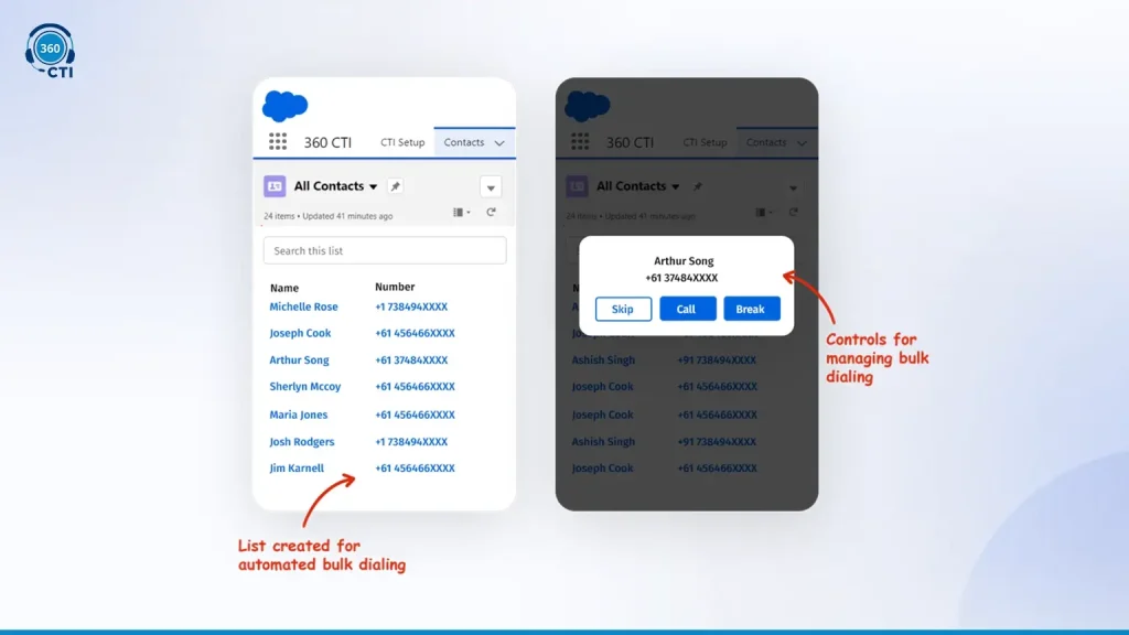 How 360 CTI's Power Dialer Works Natively Inside Salesforce&nbsp;