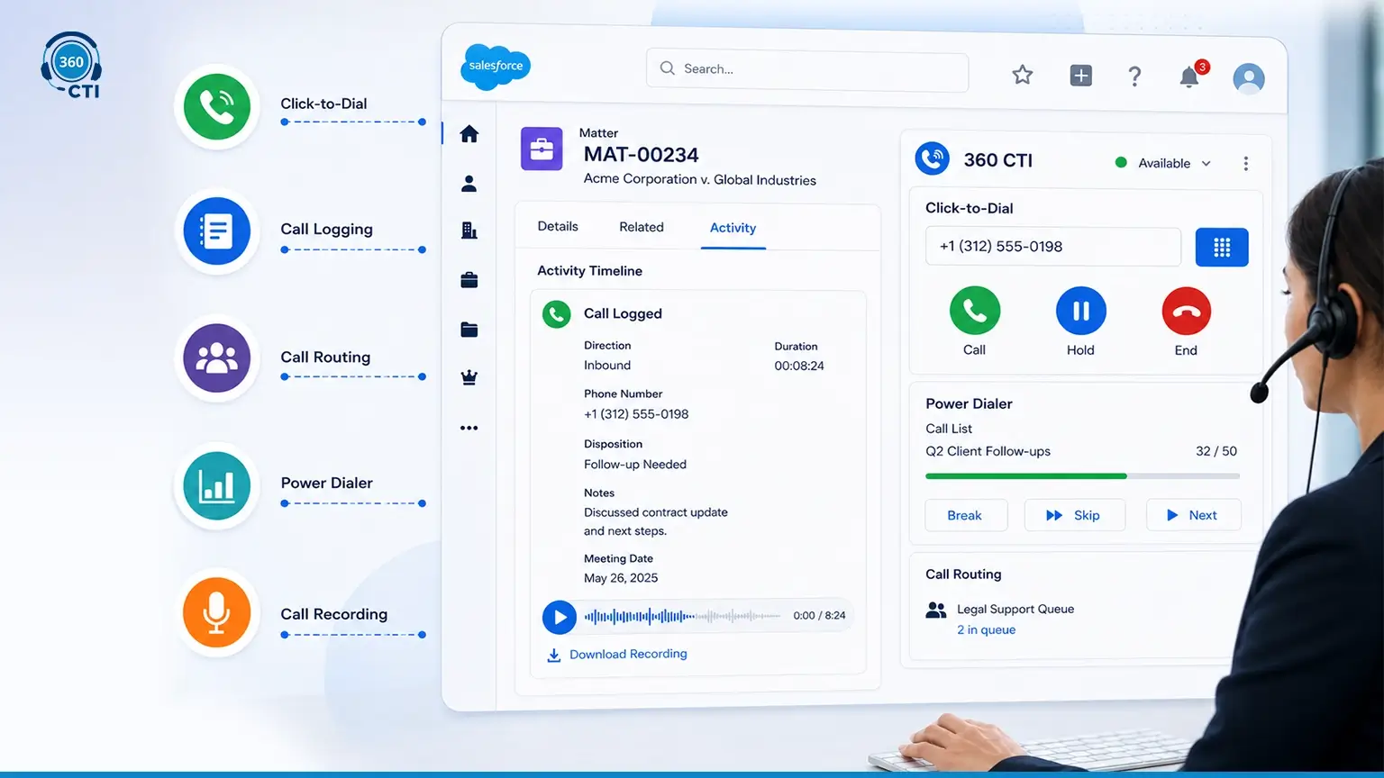 How 360 CTI Powers Professional Services Calling Inside Salesforce&nbsp;