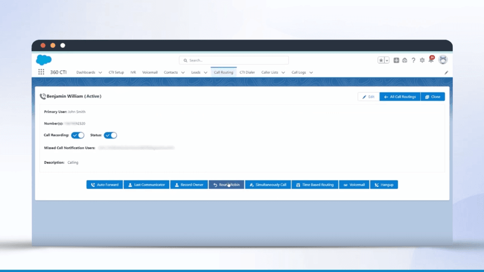 Salesforce telephony